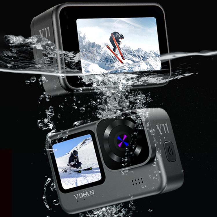 Cámara deportiva VIRAN V11 con pantalla bicolor, resolución 5K HD, resistente al agua IP68 y estabilización de imagen de seis ejes., V11