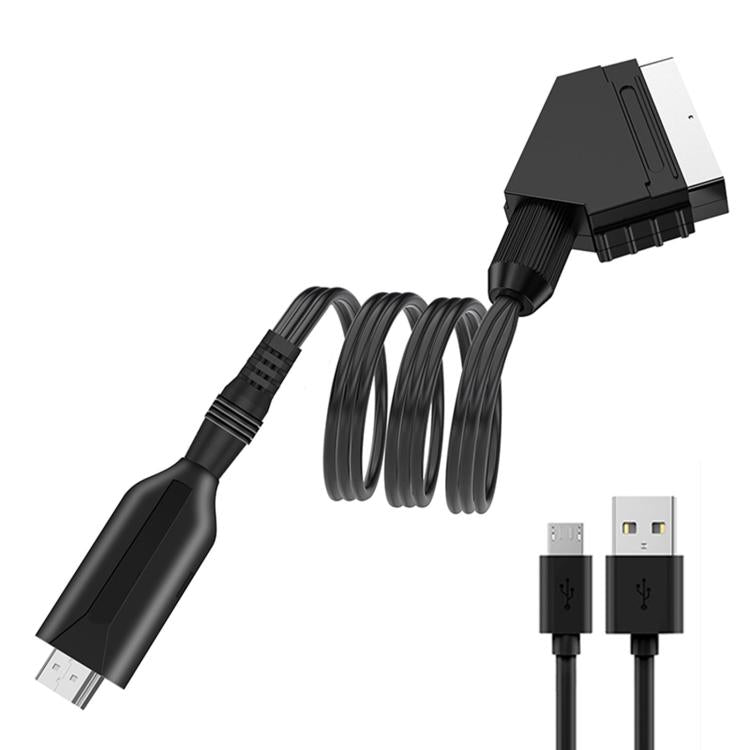 Convertidor para decodificadores, consolas de videojuegos, audio y video, HDMI To SCART, SCART To HDMI