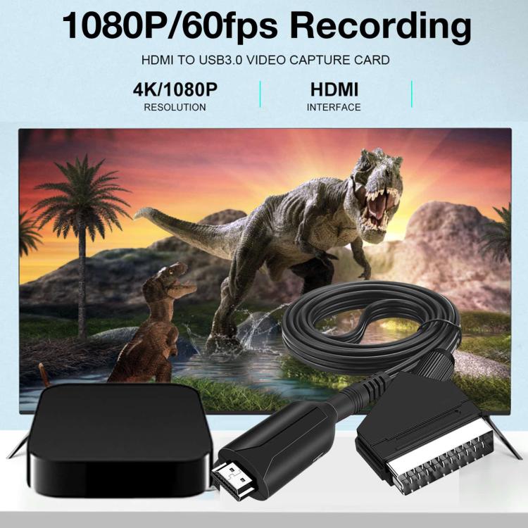 Convertidor para decodificadores, consolas de videojuegos, audio y video, HDMI To SCART, SCART To HDMI