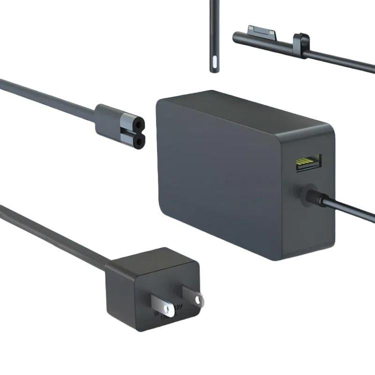 Cargador rápido de 65 W, 15 V, 4 A con puerto USB-A de 5 V y 1 A para Microsoft Surface Laptop. Adaptador de corriente alterna., US Plug, EU Plug, UK Plug, AU Plug