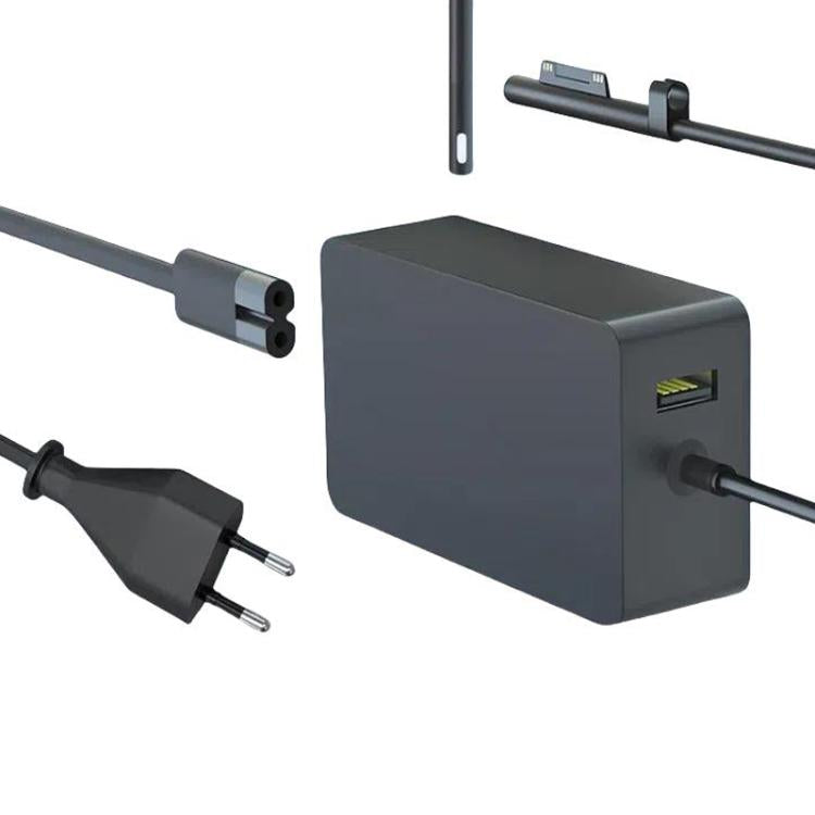 Cargador rápido de 65 W, 15 V, 4 A con puerto USB-A de 5 V y 1 A para Microsoft Surface Laptop. Adaptador de corriente alterna., US Plug, EU Plug, UK Plug, AU Plug