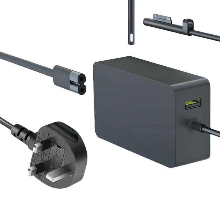 Cargador rápido de 65 W, 15 V, 4 A con puerto USB-A de 5 V y 1 A para Microsoft Surface Laptop. Adaptador de corriente alterna., US Plug, EU Plug, UK Plug, AU Plug
