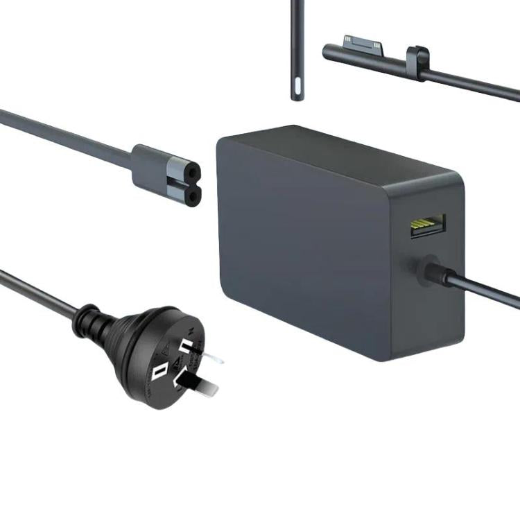 Cargador rápido de 65 W, 15 V, 4 A con puerto USB-A de 5 V y 1 A para Microsoft Surface Laptop. Adaptador de corriente alterna., US Plug, EU Plug, UK Plug, AU Plug