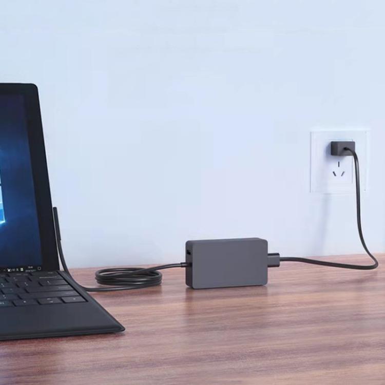 Cargador rápido de 65 W, 15 V, 4 A con puerto USB-A de 5 V y 1 A para Microsoft Surface Laptop. Adaptador de corriente alterna., US Plug, EU Plug, UK Plug, AU Plug