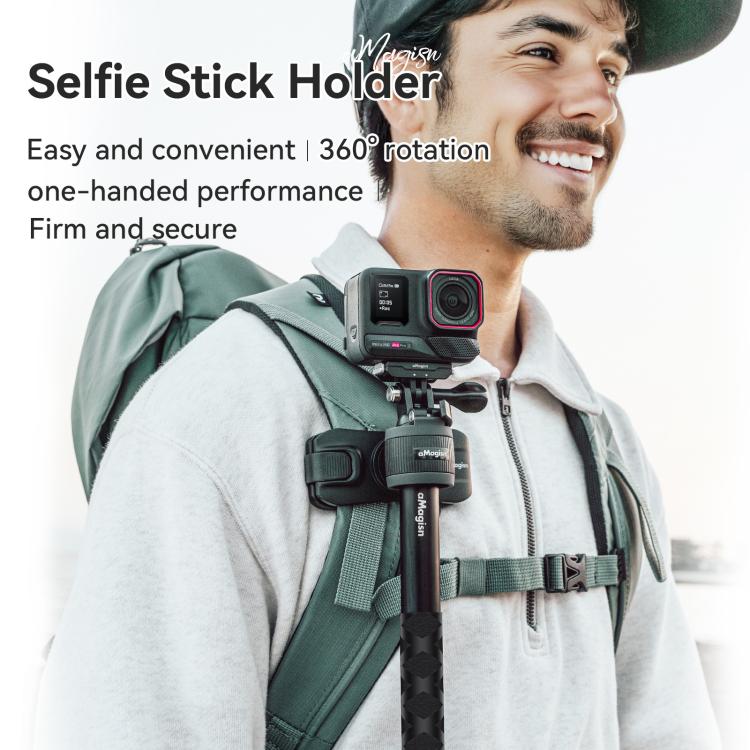 Soporte para palo selfie AMagisn, accesorio rápido para mochila de cámara de acción para Insta360 / DJI / GoPro