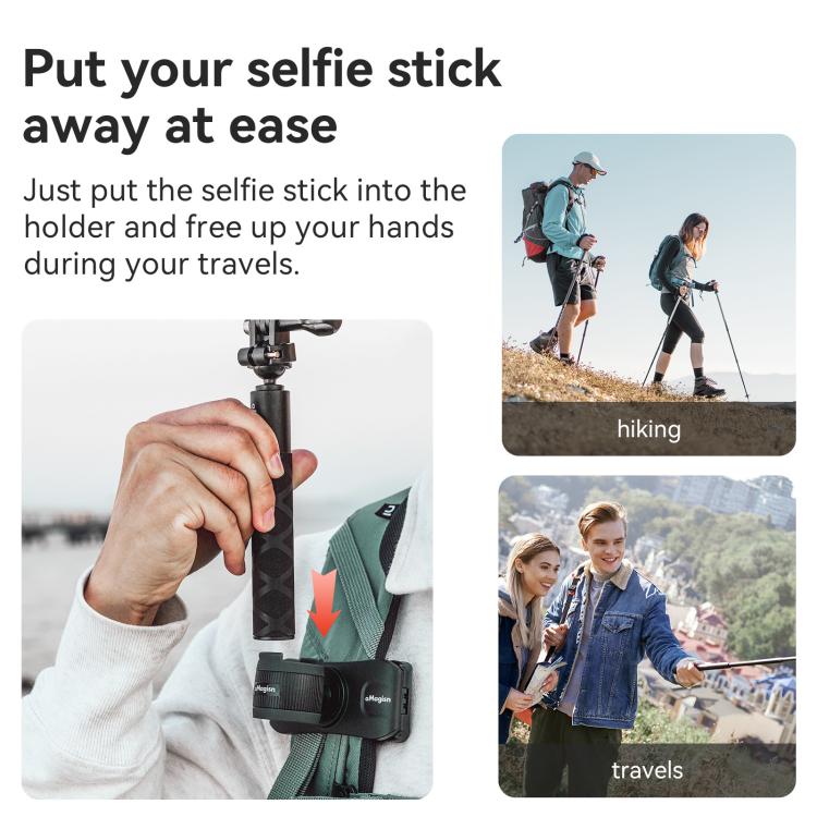 Soporte para palo selfie AMagisn, accesorio rápido para mochila de cámara de acción para Insta360 / DJI / GoPro