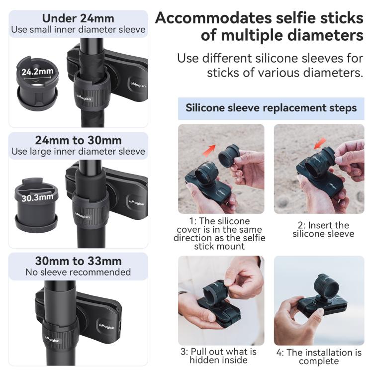 Soporte para palo selfie AMagisn, accesorio rápido para mochila de cámara de acción para Insta360 / DJI / GoPro