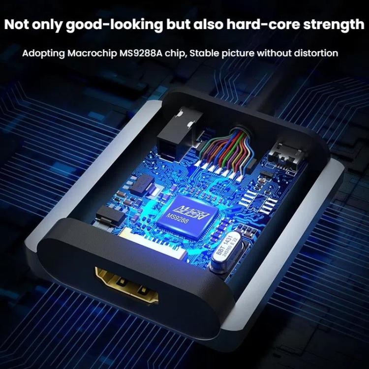 Adaptador convertidor VGA a HDMI para cable de monitor de computadora con fuente de alimentación de audio, AD014