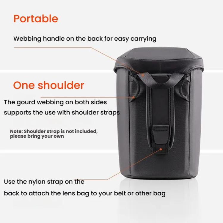 Bolsa de almacenamiento impermeable para teleobjetivo de cámara réflex PGYTECH, M, L
