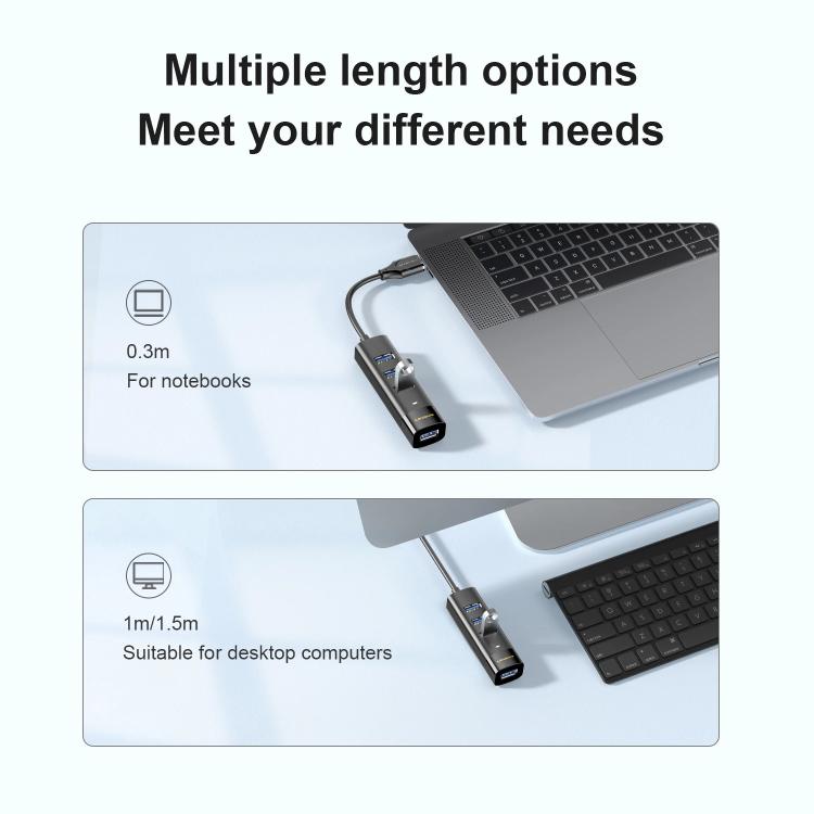Divisor de estación de acoplamiento con concentrador USB 3.0 de 4 puertos, Mindpure US022 0.3m USB, Mindpure US022 1m USB, Mindpure US022 1.5m USB, Mindpure US023 0.3m Type-C, Mindpure US023 1m Type-C, Mindpure US023 1.5m Type-C