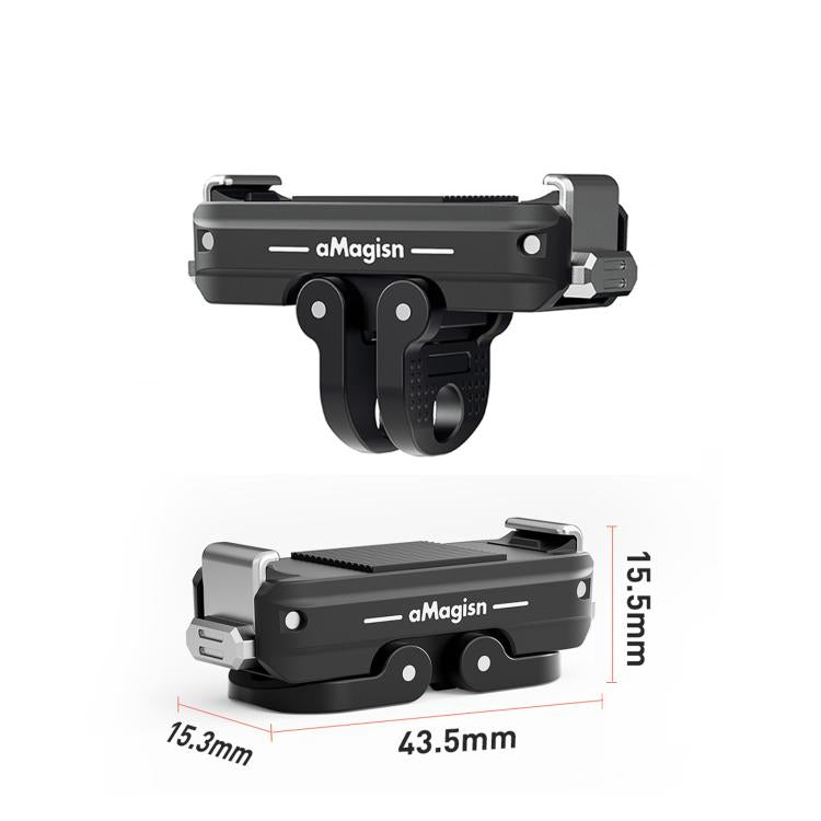 Adaptador de interfaz doble para soporte magnético de liberación rápida de metal aMagisn para DJI Osmo 360/Action 5 Pro/4/3