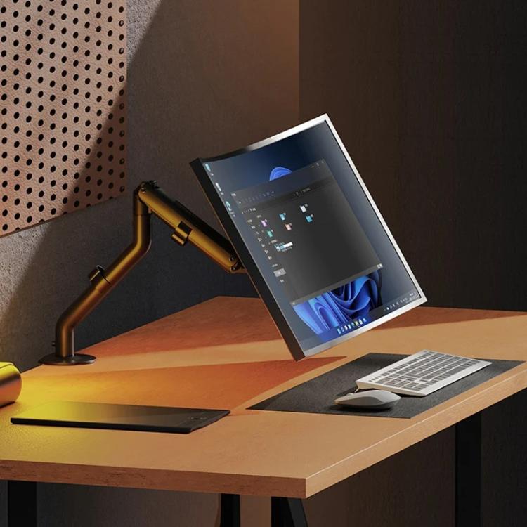 Soporte de escritorio ajustable con resorte de gas para monitores de 15 a 32 pulgadas., Arm Black, Arm White