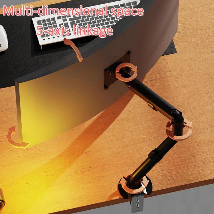 Soporte de escritorio ajustable con resorte de gas para monitores de 15 a 32 pulgadas., Arm Black, Arm White
