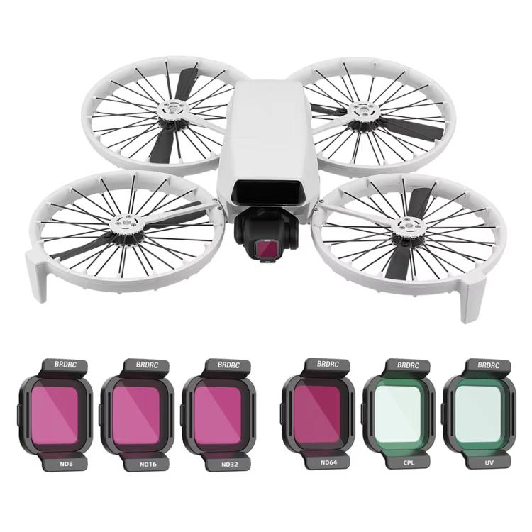 Filtros de lente BRDRC para DJI Flip y accesorios de protección de lentes, UV, CPL, ND8, ND16, ND32