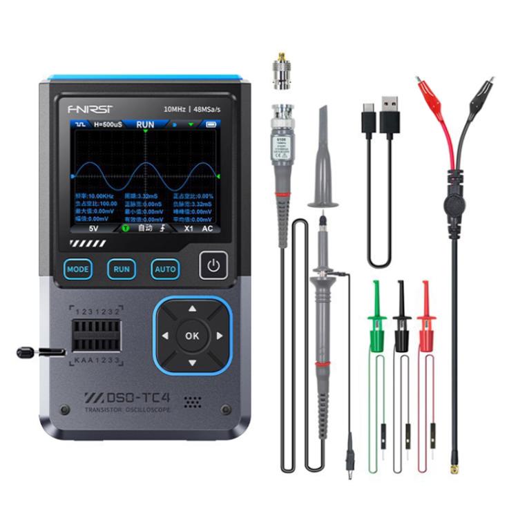 Osciloscopio 3 en 1, probador de transistores, generador de señales, ancho de banda de 10M, a prueba de quemaduras., FNIRSI DSO-TC4