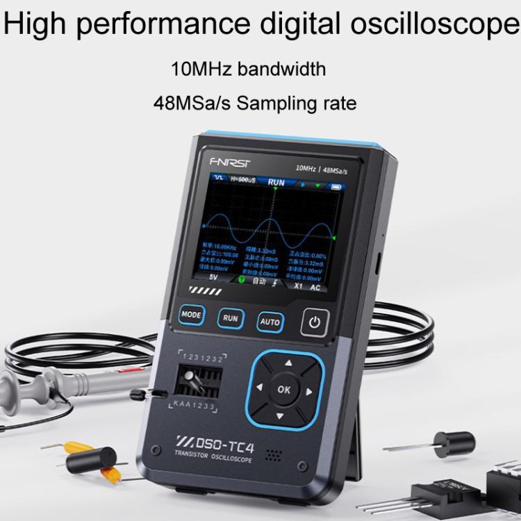 Osciloscopio 3 en 1, probador de transistores, generador de señales, ancho de banda de 10M, a prueba de quemaduras., FNIRSI DSO-TC4