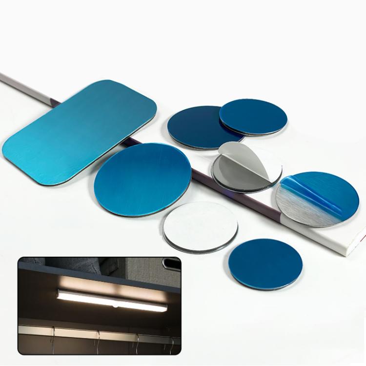 2 unidades/paquete de pegatinas adhesivas de chapa metálica para soportes magnéticos de teléfono y luces de armario magnéticas, 35 x 45 x 0.3mm