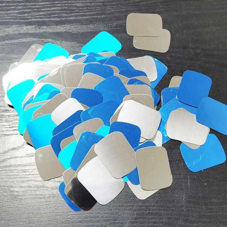 2 unidades/paquete de pegatinas adhesivas de chapa metálica para soportes magnéticos de teléfono y luces de armario magnéticas, 35 x 45 x 0.3mm