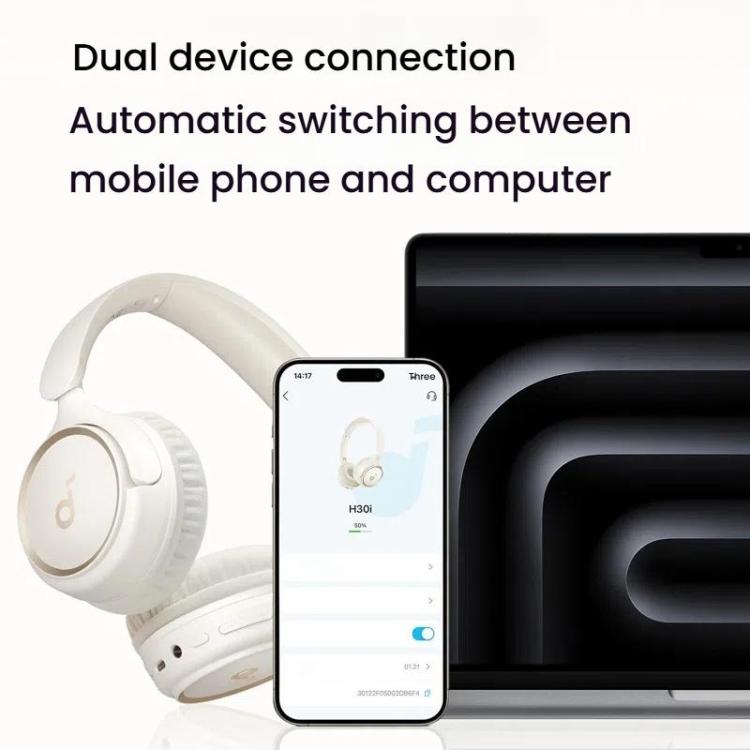 Auriculares inalámbricos Bluetooth con diadema Soundcore H30i A3012