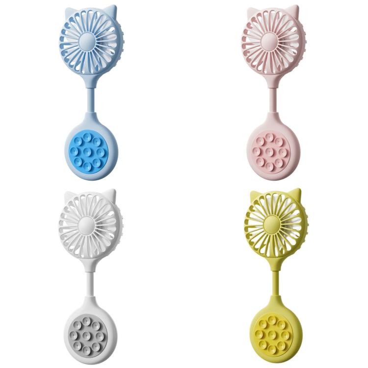 Mini ventilador con ventosa, recargable por USB, de escritorio, portátil y plegable.
