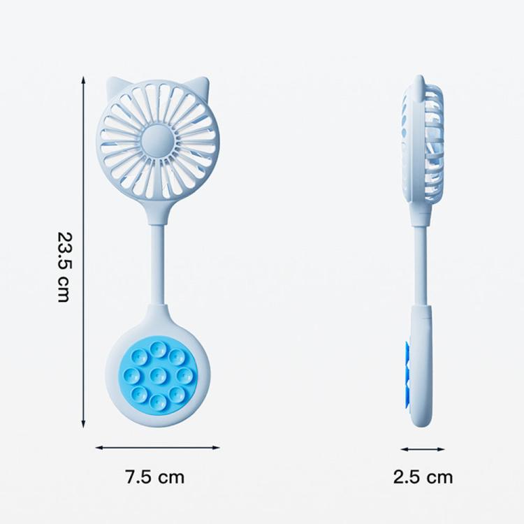Mini ventilador con ventosa, recargable por USB, de escritorio, portátil y plegable.