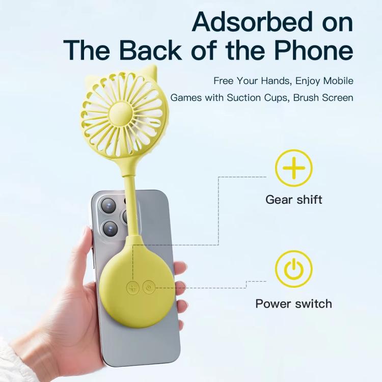 Mini ventilador con ventosa, recargable por USB, de escritorio, portátil y plegable.