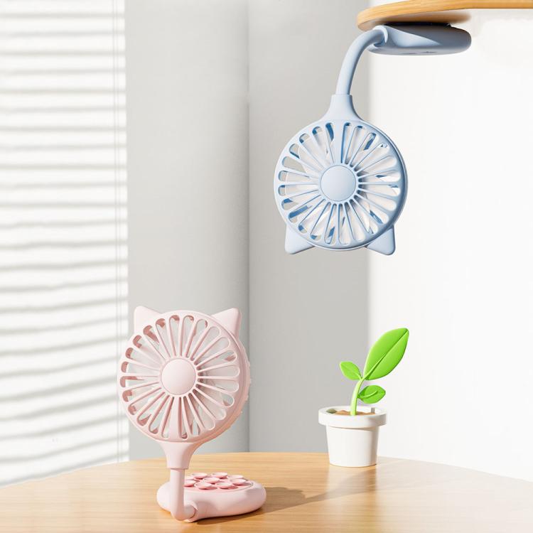Mini ventilador con ventosa, recargable por USB, de escritorio, portátil y plegable.