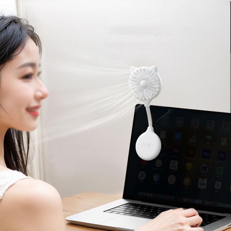 Mini ventilador con ventosa, recargable por USB, de escritorio, portátil y plegable.