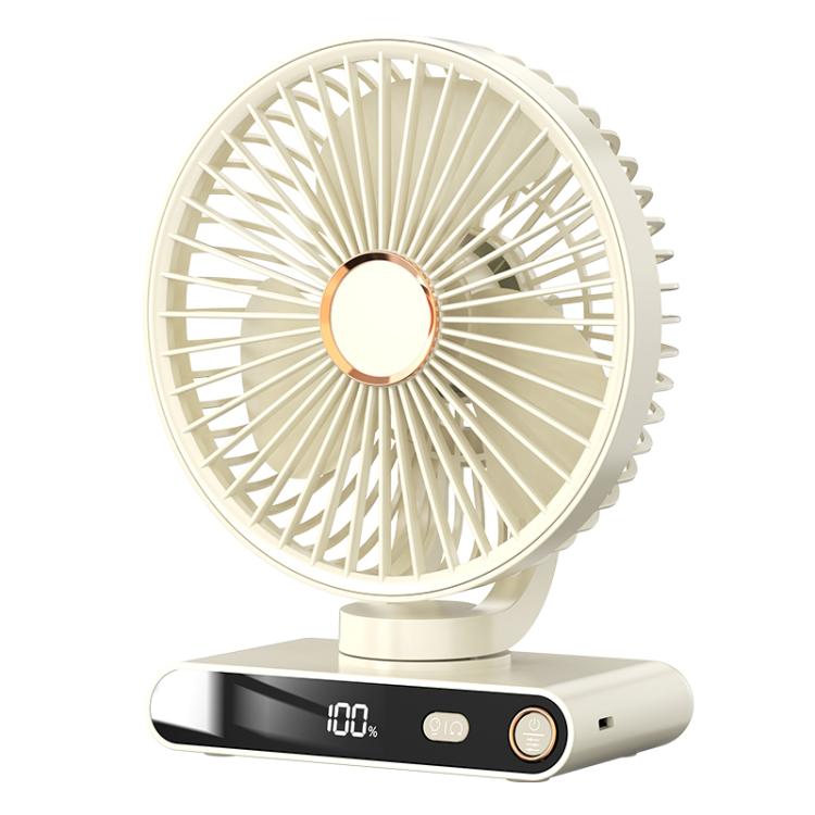 Ventilador de escritorio F6 con pantalla digital inteligente LED, 5 velocidades y luz nocturna., Basic Green, Basic White, Shaking Head Green, Shaking Head White