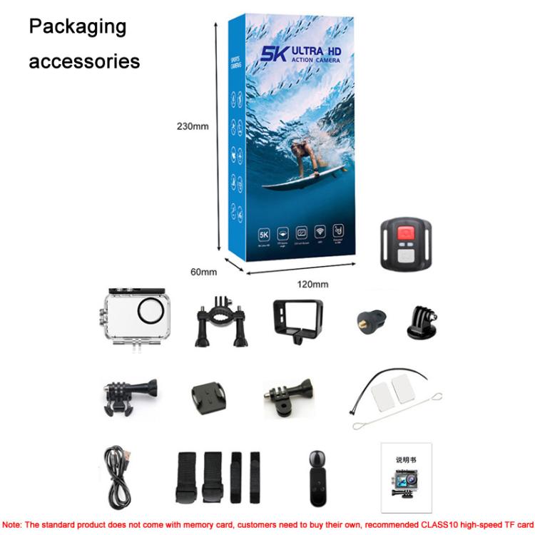 Cámara de acción 5K con estabilización de imagen, grabación HD para exteriores, ciclismo y buceo., M40R With Remote Control, M40TR With Touch Screen + Remote Control, M40TRW With Touch Screen + Integrated Remote-Controlled Microphone