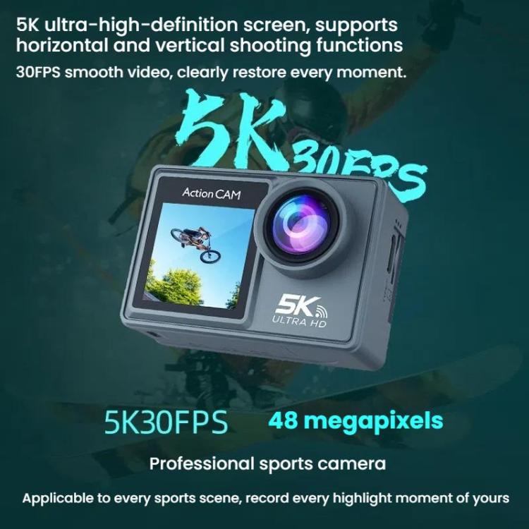 Cámara de acción 5K con estabilización de imagen, grabación HD para exteriores, ciclismo y buceo., M40R With Remote Control, M40TR With Touch Screen + Remote Control, M40TRW With Touch Screen + Integrated Remote-Controlled Microphone