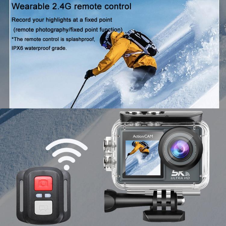 Cámara de acción 5K con estabilización de imagen, grabación HD para exteriores, ciclismo y buceo., M40R With Remote Control, M40TR With Touch Screen + Remote Control, M40TRW With Touch Screen + Integrated Remote-Controlled Microphone