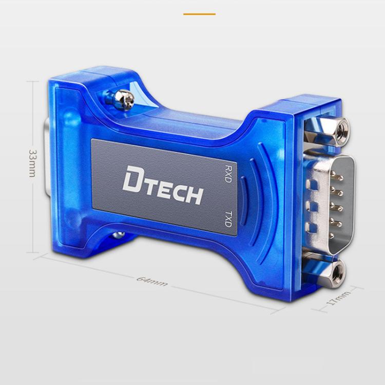 Convertidor bidireccional DTECH RS232 a RS485 con protección contra sobretensiones y transitorios - Interfaz pasiva optoaislada