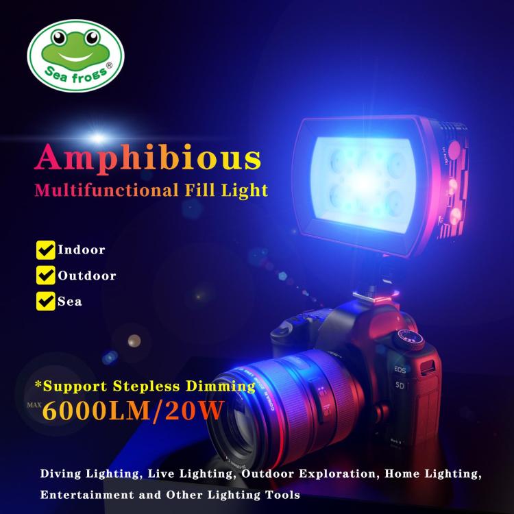 Luz subacuática para fotografía Sea Frogs de 40 m/130 pies y 6000 lúmenes