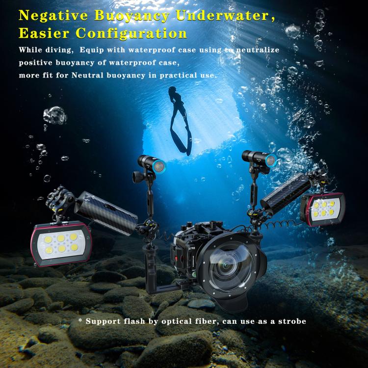 Luz subacuática para fotografía Sea Frogs de 40 m/130 pies y 6000 lúmenes