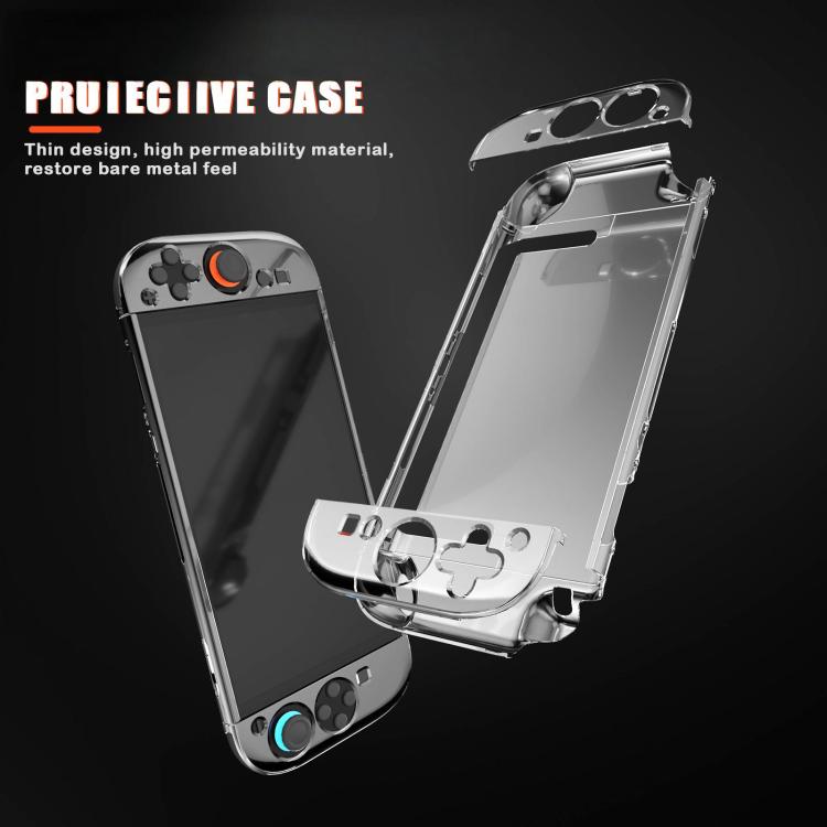 Funda protectora transparente con carcasa de cristal dividida para Nintendo Switch 2