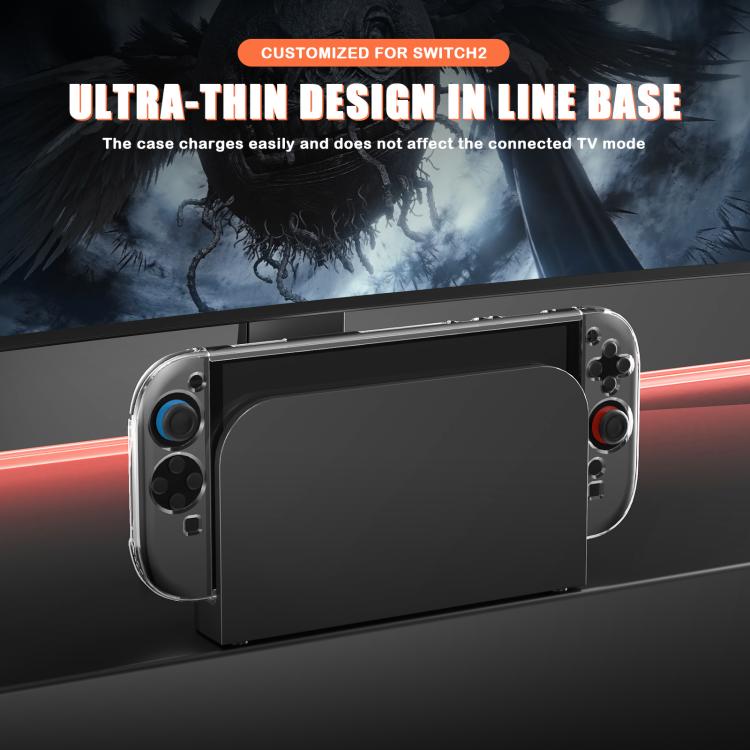 Funda protectora transparente con carcasa de cristal dividida para Nintendo Switch 2