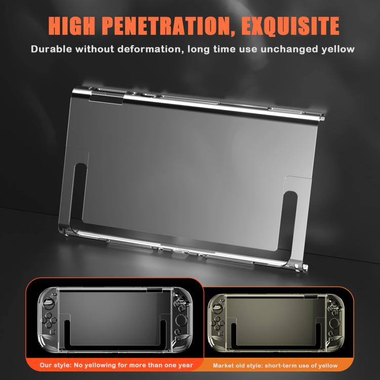 Funda protectora transparente con carcasa de cristal dividida para Nintendo Switch 2