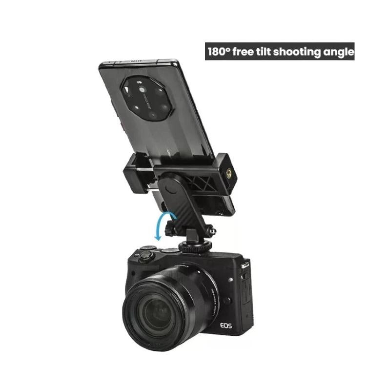 Abrazadera giratoria vertical y horizontal para teléfono, zapata para cámara, soporte de montaje para trípode, 007