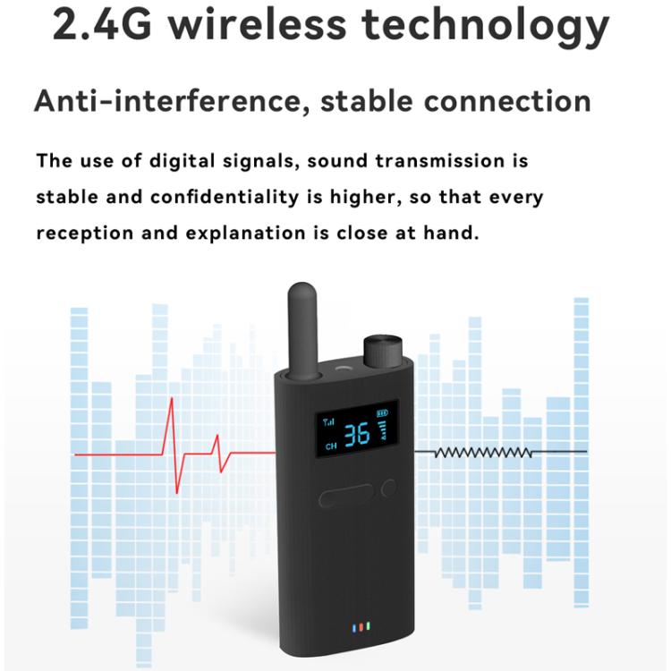 Micrófono explicativo para conferencias y visitas virtuales en oficina con conexión inalámbrica 2.4G., YWI22 Transmitter, YWI22 Receiver