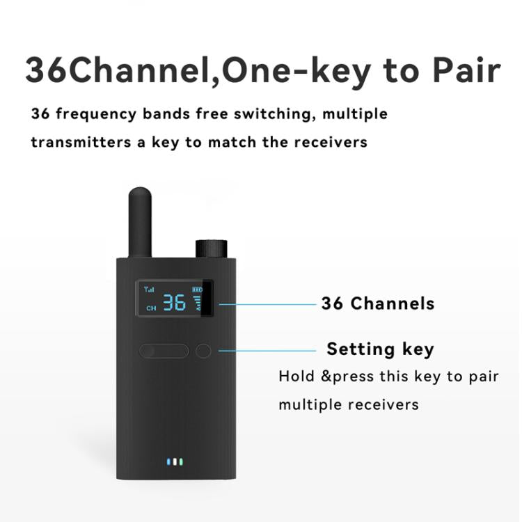 Micrófono explicativo para conferencias y visitas virtuales en oficina con conexión inalámbrica 2.4G., YWI22 Transmitter, YWI22 Receiver