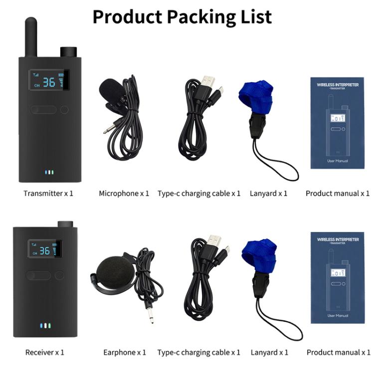 Micrófono explicativo para conferencias y visitas virtuales en oficina con conexión inalámbrica 2.4G., YWI22 Transmitter, YWI22 Receiver