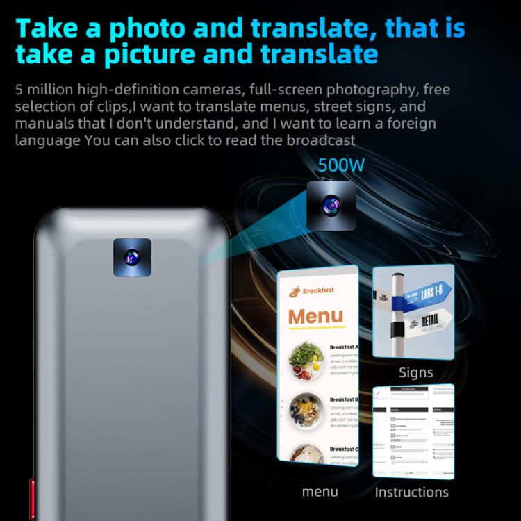 Dispositivo traductor multilingüe con IA y pantalla de 3,1 pulgadas. 139 idiomas en línea/17 fuera de línea. Traducción de voz, fotos y texto en tiempo real., Z15W