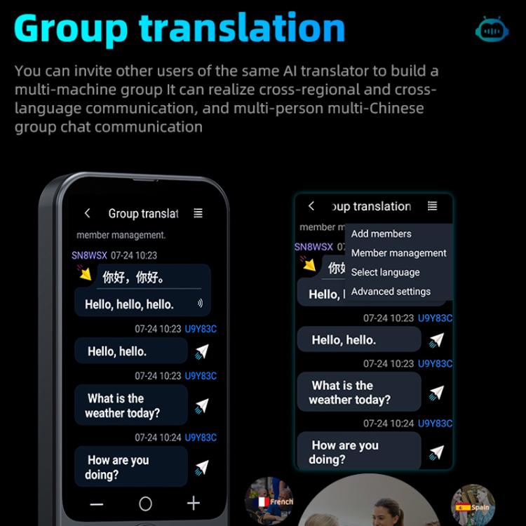 Dispositivo traductor multilingüe con IA y pantalla de 3,1 pulgadas. 139 idiomas en línea/17 fuera de línea. Traducción de voz, fotos y texto en tiempo real., Z15W