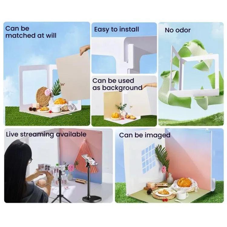 Juego de 19 piezas de fondo 3D para fotografía de productos en directo., 35cm, 47cm, 60cm