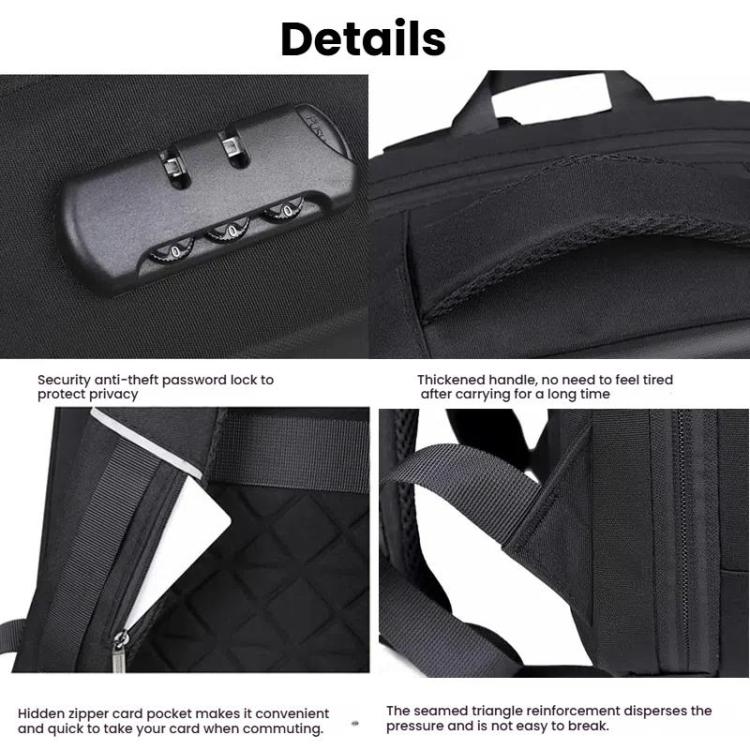 Mochila rígida para portátil de 17,3 a 18 pulgadas con puertos de carga USB y tipo C, unisex, antirrobo, ideal para viajes de negocios., Gray, Blue, Black, Airbag Black, Airbag Gray, Airbag Blue