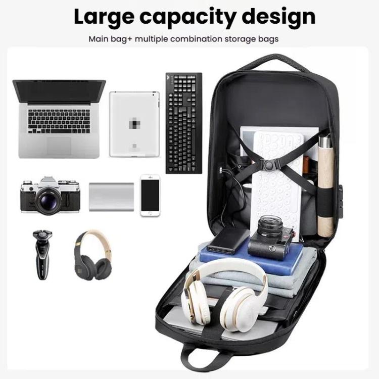 Mochila rígida para portátil de 17,3 a 18 pulgadas con puertos de carga USB y tipo C, unisex, antirrobo, ideal para viajes de negocios., Gray, Blue, Black, Airbag Black, Airbag Gray, Airbag Blue