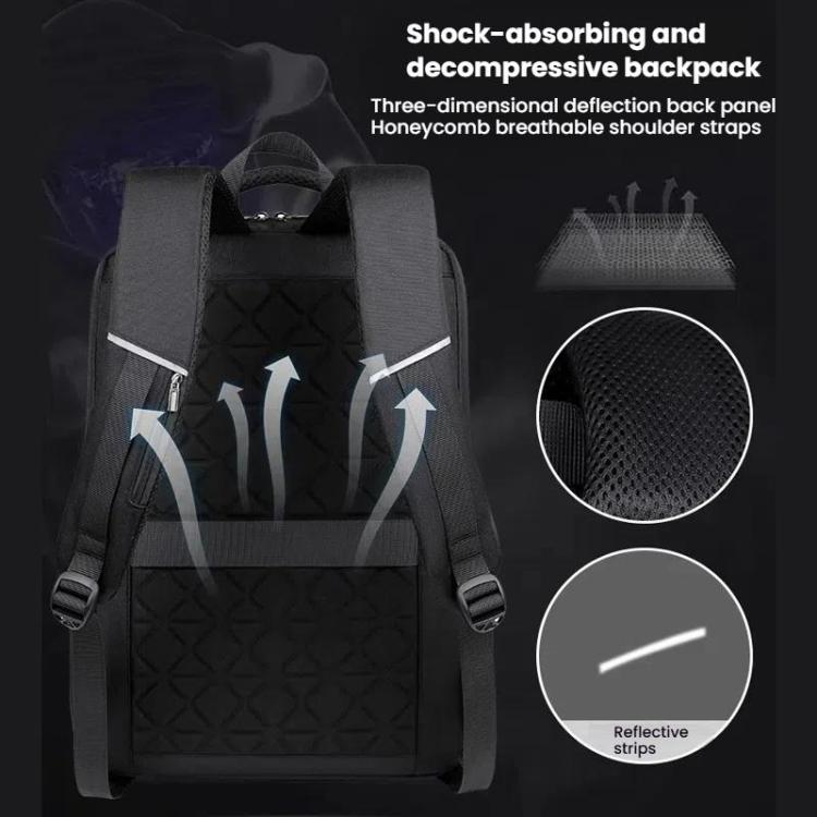 Mochila rígida para portátil de 17,3 a 18 pulgadas con puertos de carga USB y tipo C, unisex, antirrobo, ideal para viajes de negocios., Gray, Blue, Black, Airbag Black, Airbag Gray, Airbag Blue
