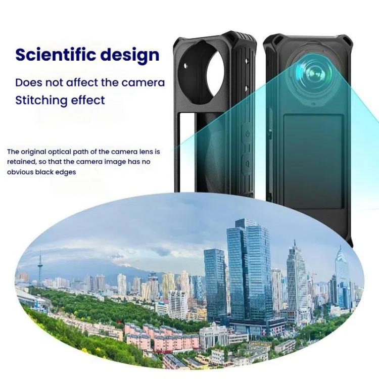 Funda protectora de silicona a prueba de golpes para cámara Insta360 X5 con tapa de lente.