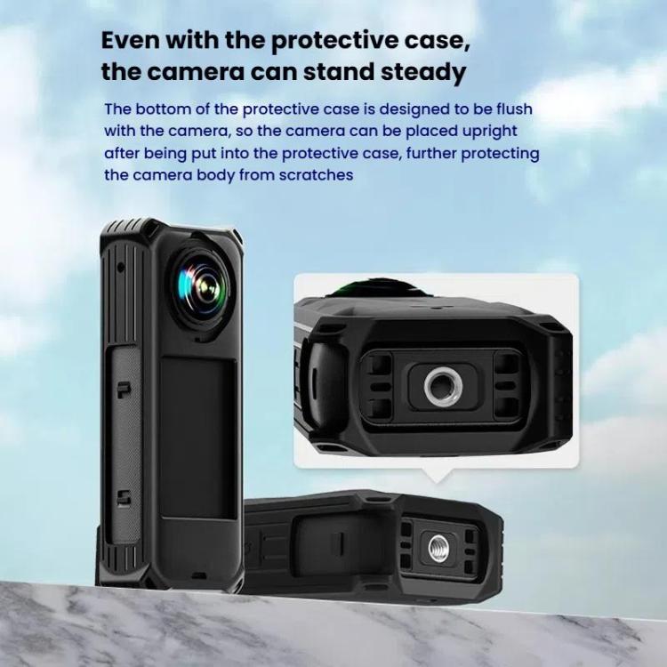 Funda protectora de silicona a prueba de golpes para cámara Insta360 X5 con tapa de lente.